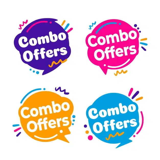 Combo offers - labels concept Free Vector