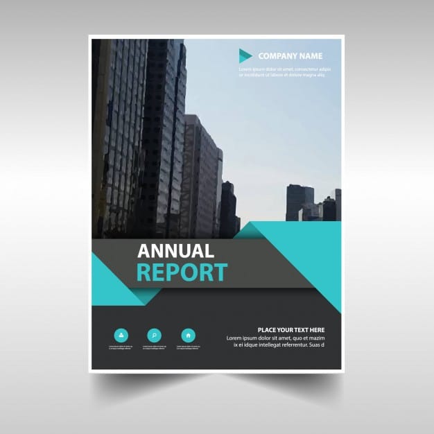 Commercial annual report template Free Vector
