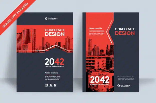 Corporate book cover design template in a4. Premium Vector