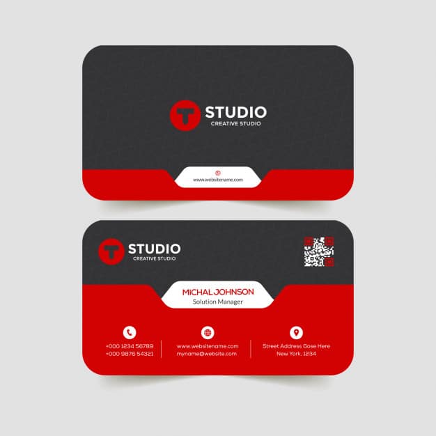 Corporate business card design template Premium Vector