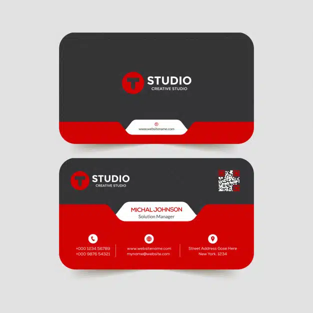 Corporate business card design template Premium Vector