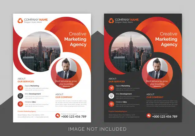 Corporate business flyer poster template with gradient color, brochure cover design layout background Premium Vector
