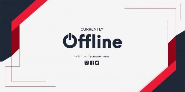 Currently offline twitch banner background vector template Free Vector