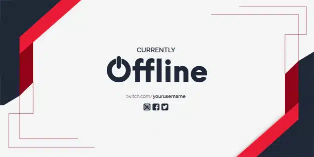 Currently offline twitch banner background vector template Free Vector