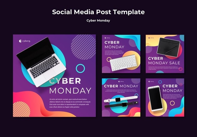 Cyber monday social media post template Premium Psd