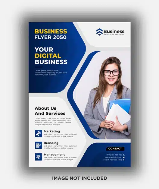 Digital business flyer design template Premium Psd