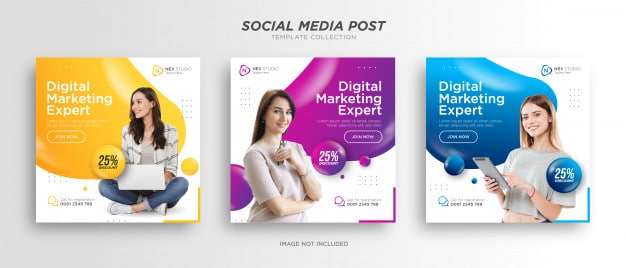 Digital business marketing social media post template Premium Vector