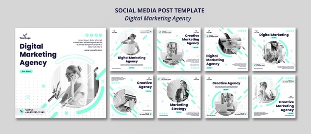 Digital marketing agency social media post Premium Psd