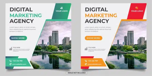 Digital marketing agency social media post Premium Vector