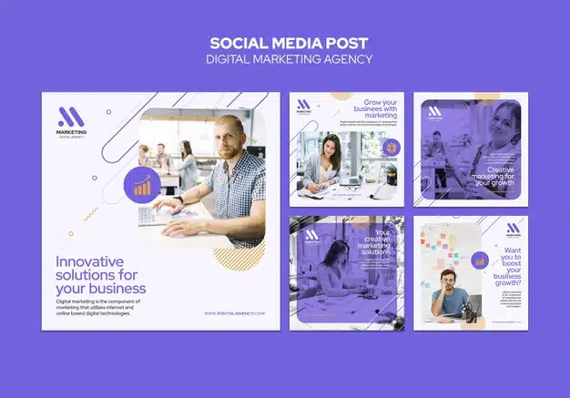 Digital marketing agency social media post template Premium Psd