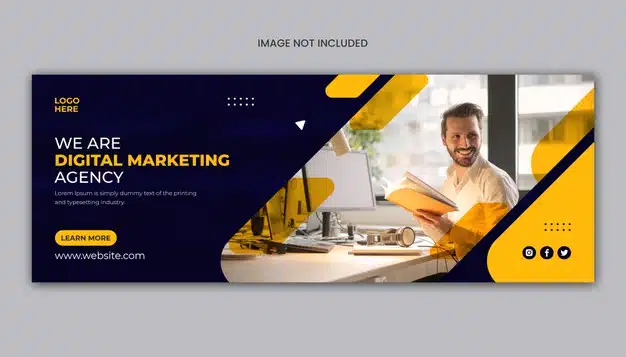 Digital marketing business agency facebook cover or web banner template Premium Psd