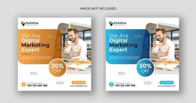 Digital marketing social media post square banner template Premium Vector