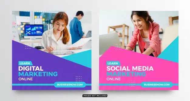 Digital marketing social media post templates Premium Vector