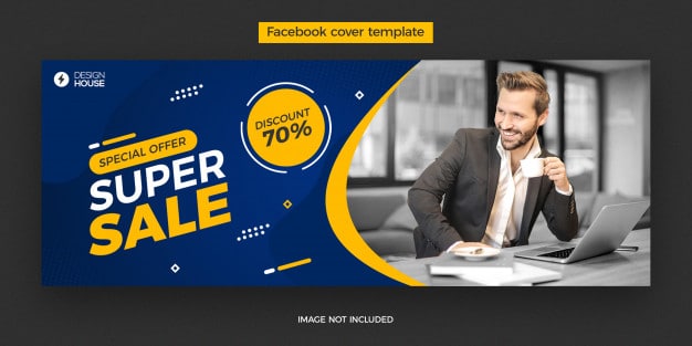 Dynamic super sale facebook cover post template Premium Psd
