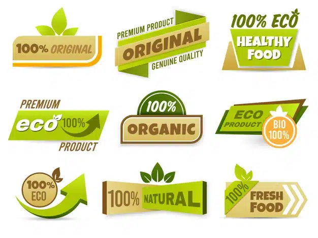 Eco label banner Free Vector