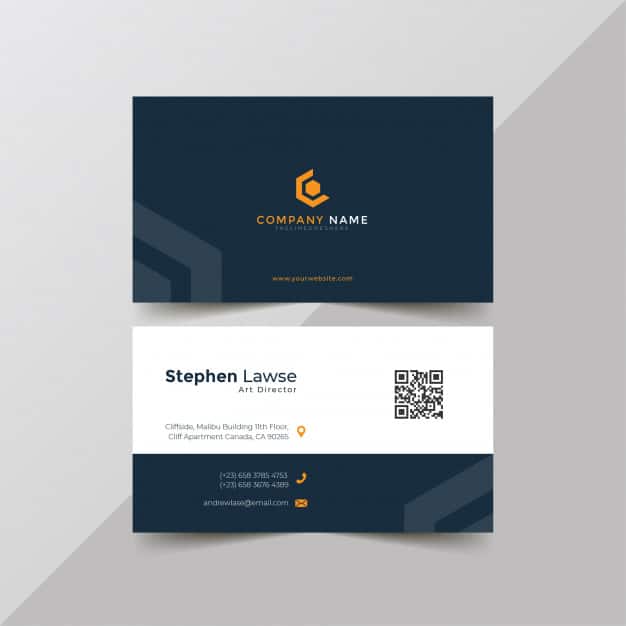 Elegant blue corporate business card template Premium Vector