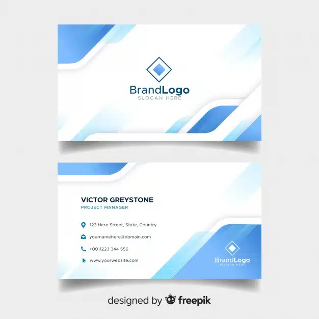 Elegant business card template with geometric design Premium Vector