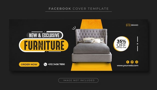 Exclusive furniture sale facebook cover banner template Premium Psd