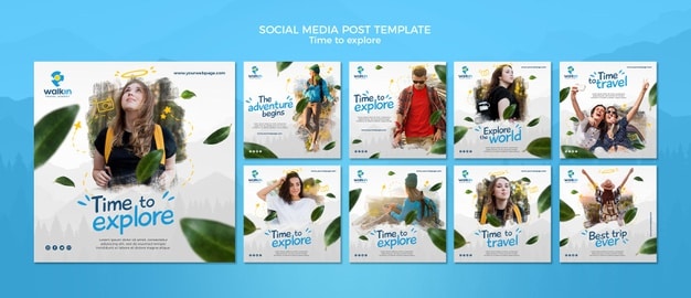 Explore concept social media post template Premium Psd