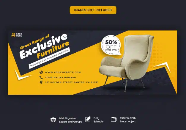 Facebook cover banner template for furniture sale Premium Psd