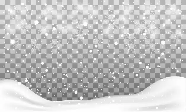 Falling snowflakes or snowflakes on transparent background Premium Vector