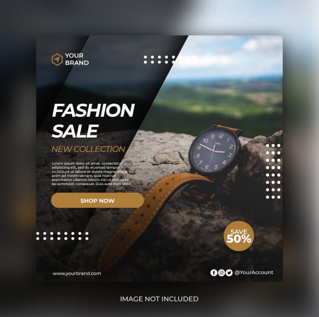 Fashion sale banner or square flyer for social media post template Premium Psd
