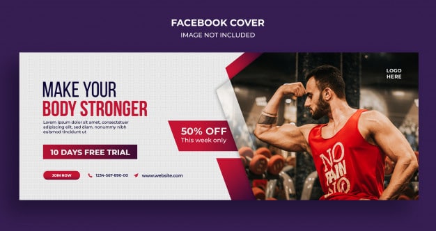 Fitness gym social media banner, instagram banner template Premium Psd