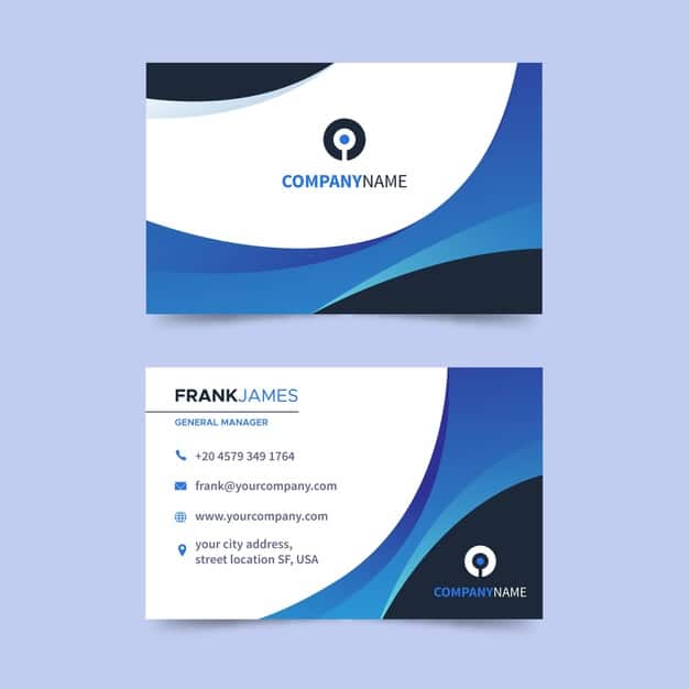 Flat horizontal business card Premium Vector