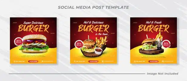 Food social media promotion and instagram banner post design Premium Vector