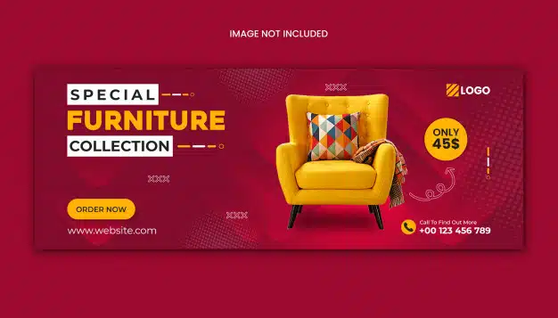 Furniture sale facebook cover template Premium Psd