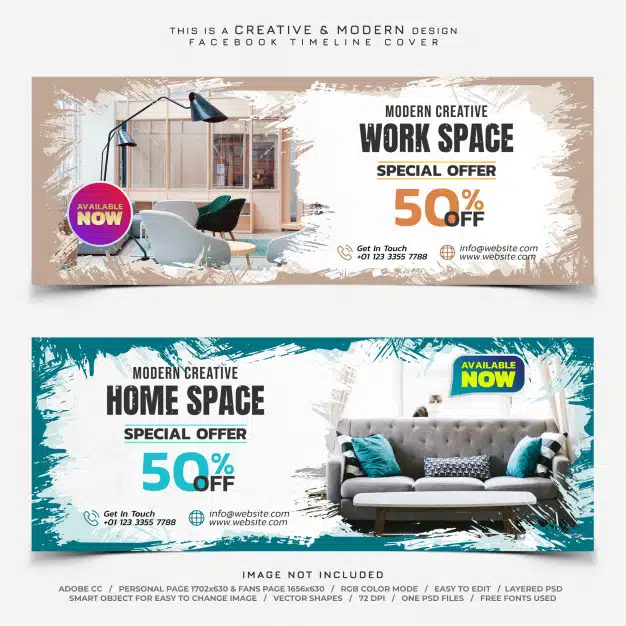 Furniture sale facebook timeline cover banner Premium Psd