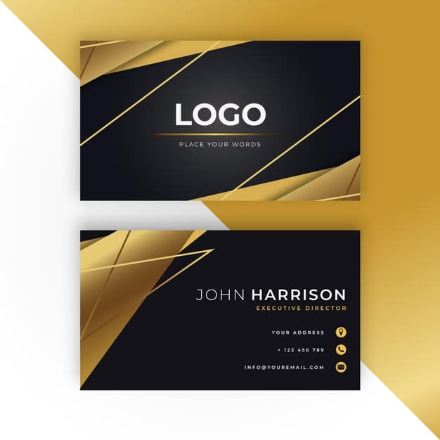 Golden business card template Premium Vector