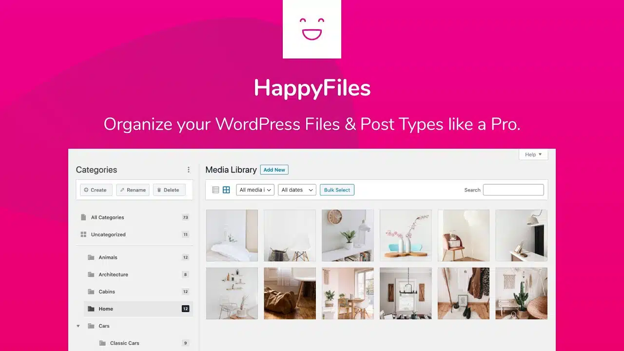 HappyFiles Pro v1.5 - WordPress Media Library Plugin