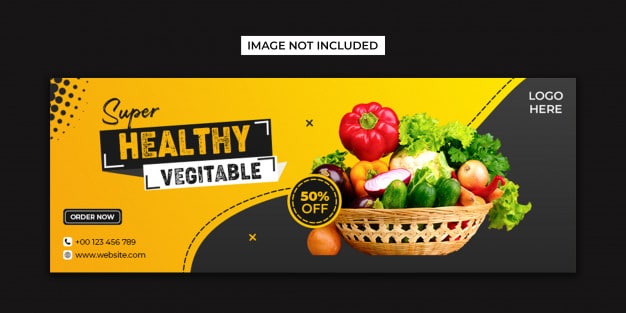Healthy food social media and facebook cover template Premium Psd