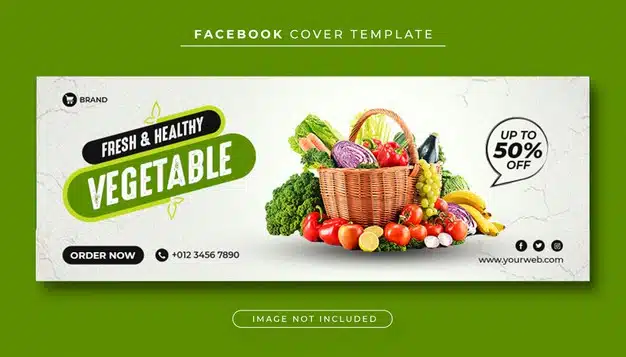 Healthy food vegetable facebook cover Premium Psd