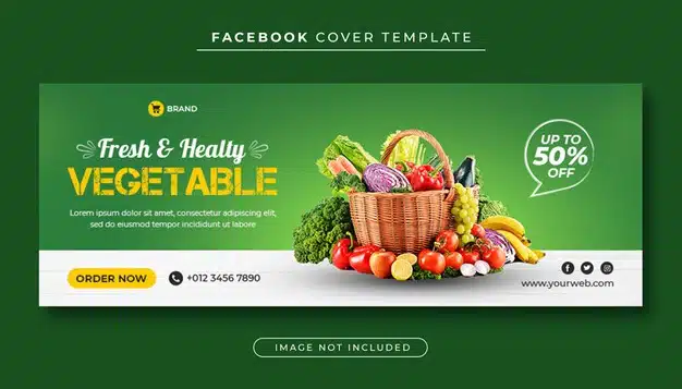 Healthy food vegetable facebook cover Premium Psd