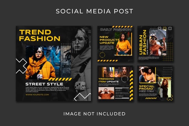 Instagram post collection fashion style template Premium Psd