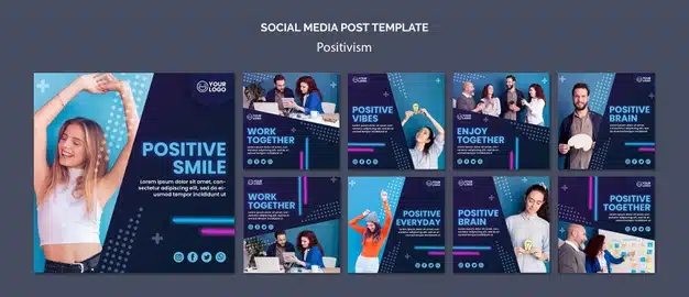 Instagram posts collection for optimism and positivism Premium Psd