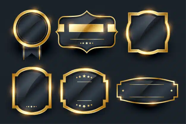 Luxury golden badge and labels set design Free Vector