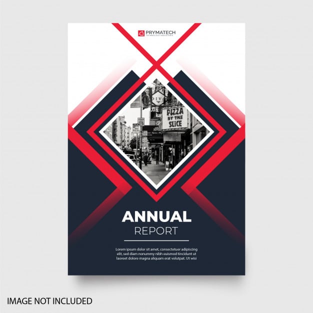 Modern annual report with abstract shapes Free Vector