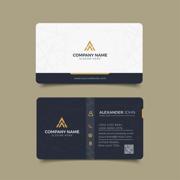 Modern business card corporate professional Premium Vector