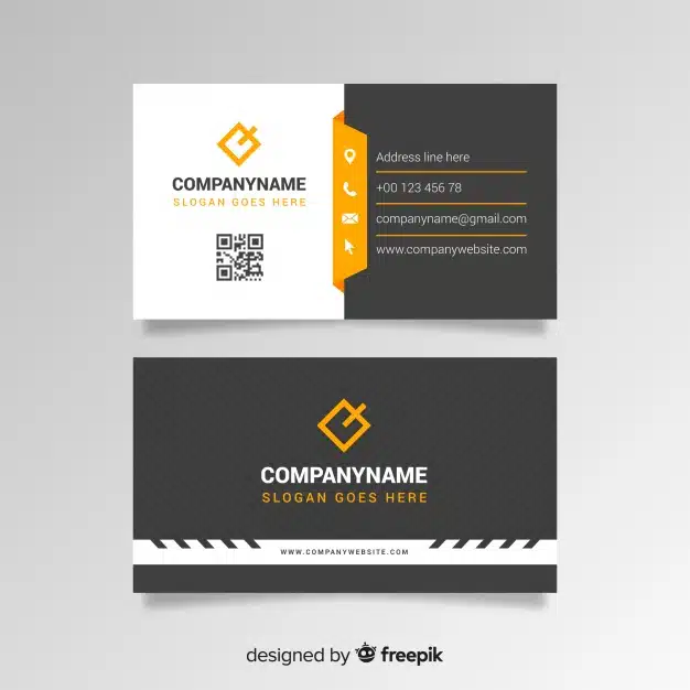 Modern business card with abstract design Premium Vector
