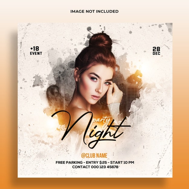 Night party flyer template and web banner template Premium Psd