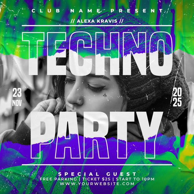 Party flyer template or social media post Premium Psd