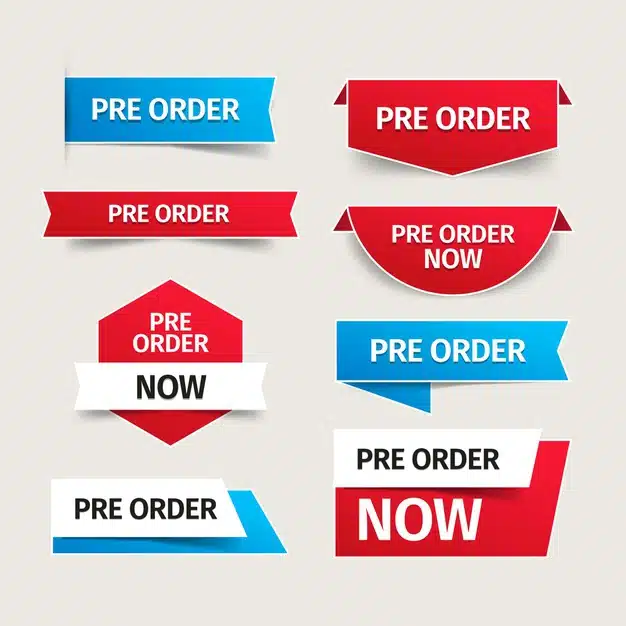 Pre-order label collection Free Vector