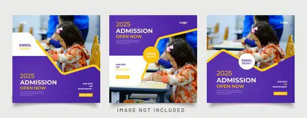 School education admission social media post and web banner template Premium Vector