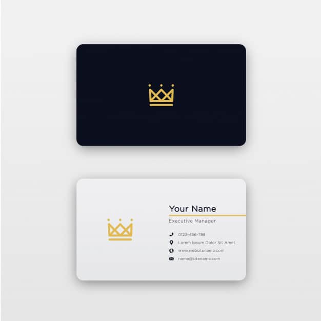 Simple minimal royal business card Premium Vector