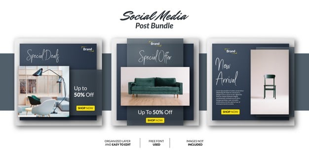 Social media post design template for promotion Premium Vector
