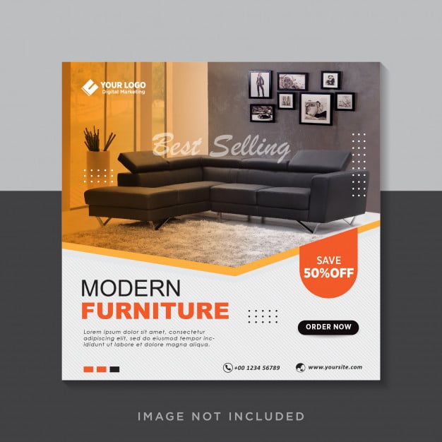 Social media post template for furniture sale Premium Vector