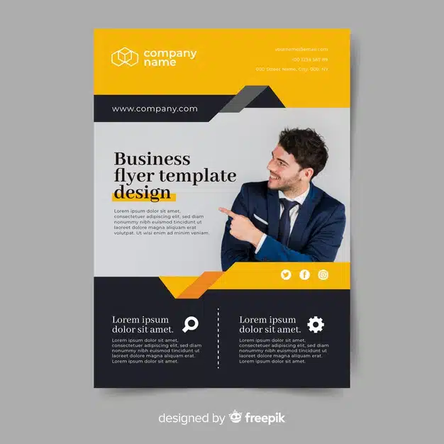 Template abstract business flyer Premium Vector